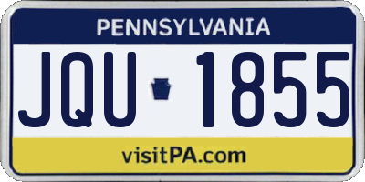 PA license plate JQU1855