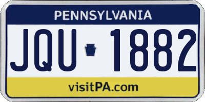 PA license plate JQU1882