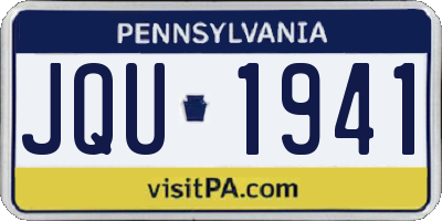PA license plate JQU1941