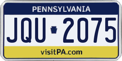 PA license plate JQU2075