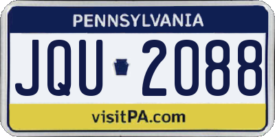 PA license plate JQU2088