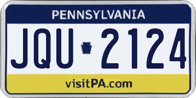 PA license plate JQU2124