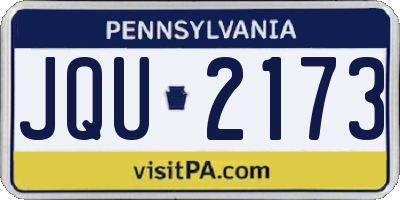 PA license plate JQU2173