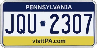 PA license plate JQU2307