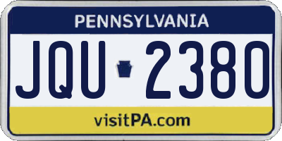 PA license plate JQU2380