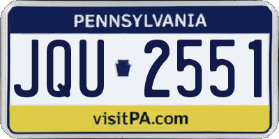 PA license plate JQU2551