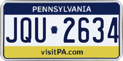 PA license plate JQU2634