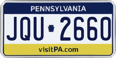 PA license plate JQU2660