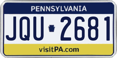 PA license plate JQU2681