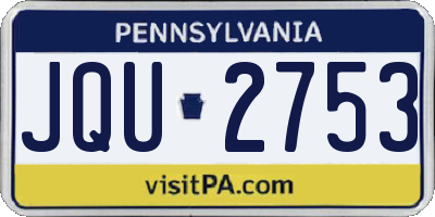 PA license plate JQU2753