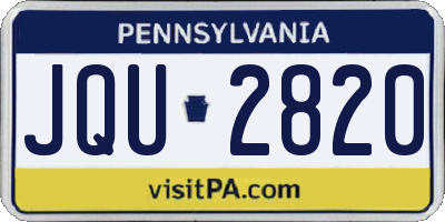 PA license plate JQU2820