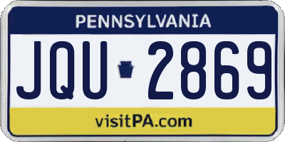 PA license plate JQU2869