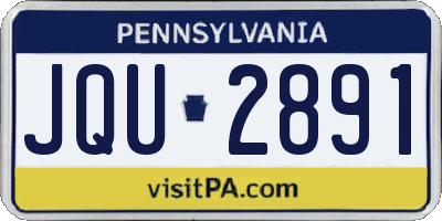 PA license plate JQU2891