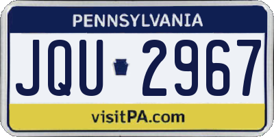 PA license plate JQU2967