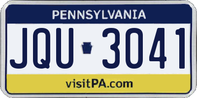 PA license plate JQU3041