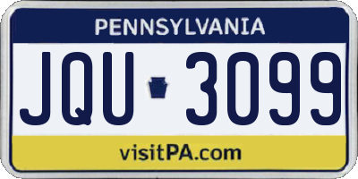 PA license plate JQU3099