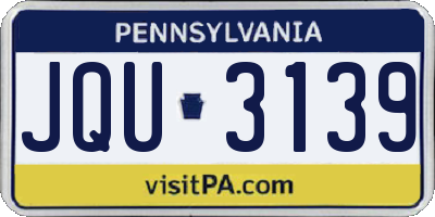 PA license plate JQU3139