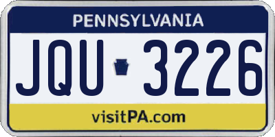 PA license plate JQU3226