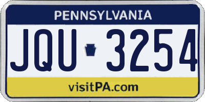 PA license plate JQU3254