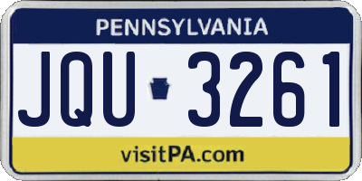 PA license plate JQU3261