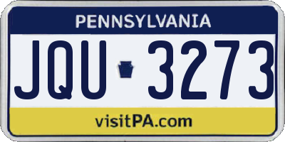 PA license plate JQU3273