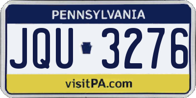 PA license plate JQU3276