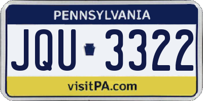 PA license plate JQU3322