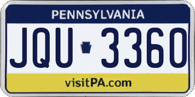 PA license plate JQU3360