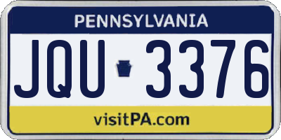 PA license plate JQU3376