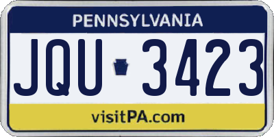 PA license plate JQU3423