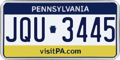 PA license plate JQU3445