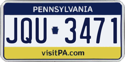 PA license plate JQU3471