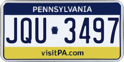 PA license plate JQU3497