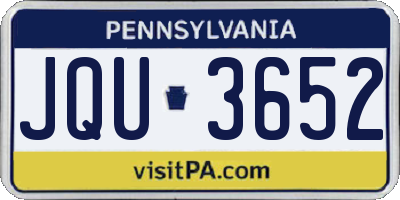 PA license plate JQU3652