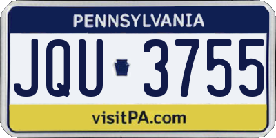 PA license plate JQU3755