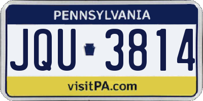 PA license plate JQU3814
