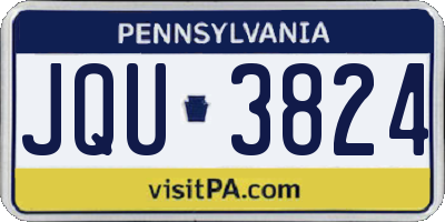 PA license plate JQU3824