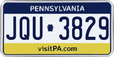 PA license plate JQU3829