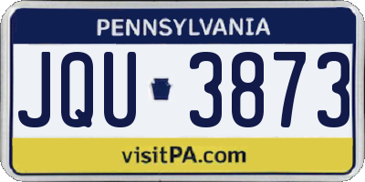 PA license plate JQU3873
