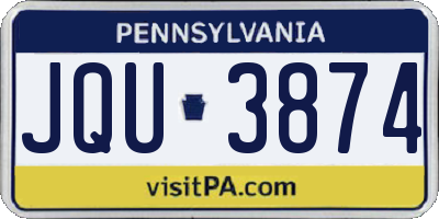 PA license plate JQU3874