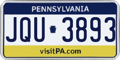 PA license plate JQU3893