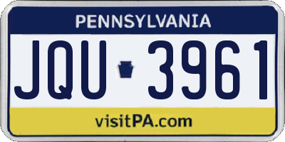 PA license plate JQU3961