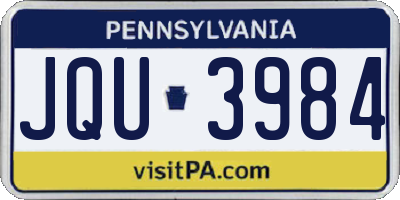 PA license plate JQU3984