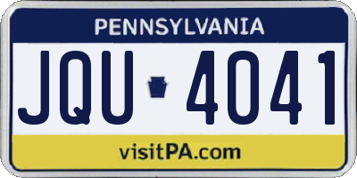 PA license plate JQU4041