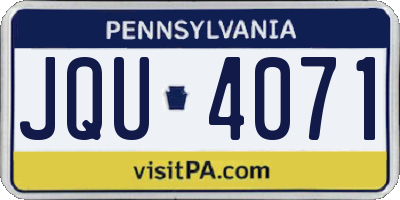 PA license plate JQU4071