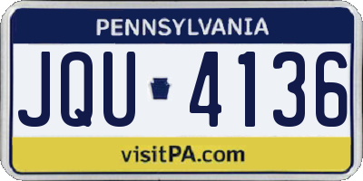 PA license plate JQU4136