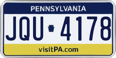 PA license plate JQU4178