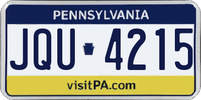 PA license plate JQU4215