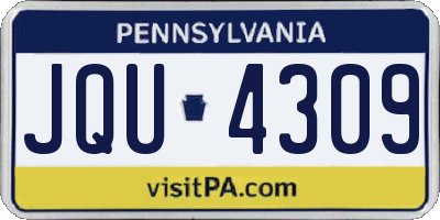 PA license plate JQU4309
