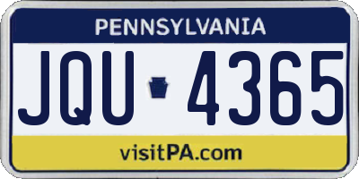 PA license plate JQU4365